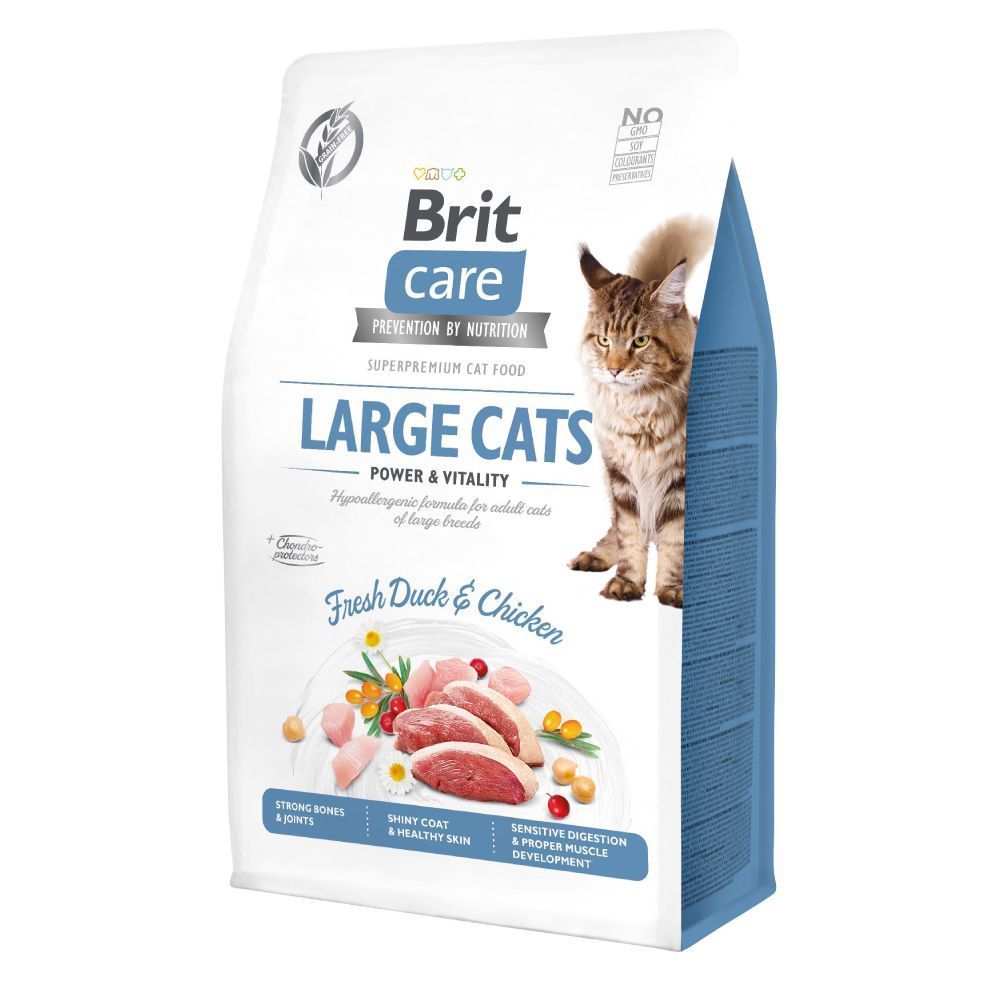 Сухий корм для котів Brit Care Cat GF Large cats Power & Vitality 400 г - курка та качка Сухий корм для котів Brit Care Cat GF Large cats Power & Vitality 400 г - курка та качка