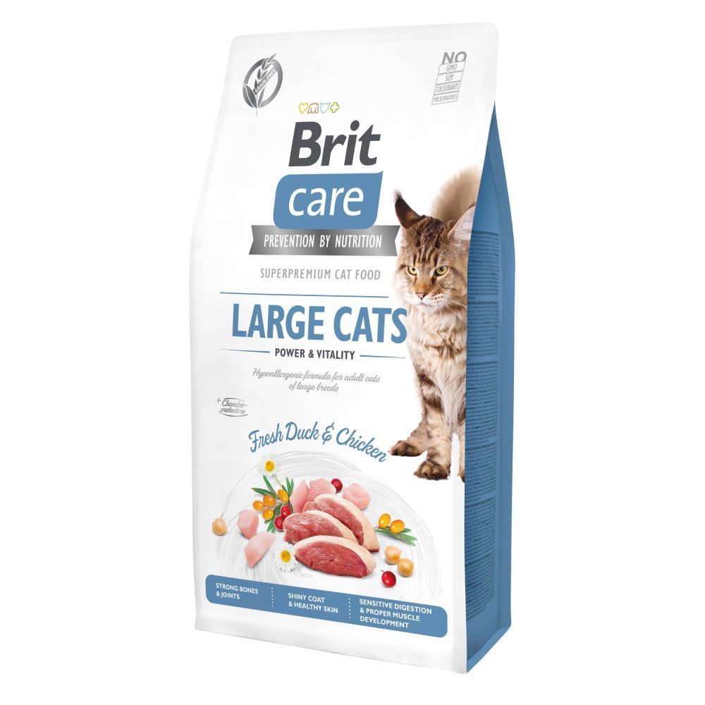 Сухой корм для кошек Brit Care Cat GF Large cats Power & Vitality 7 кг - курица и утка Сухой корм для кошек Brit Care Cat GF Large cats Power & Vitality 7 кг - курица и утка
