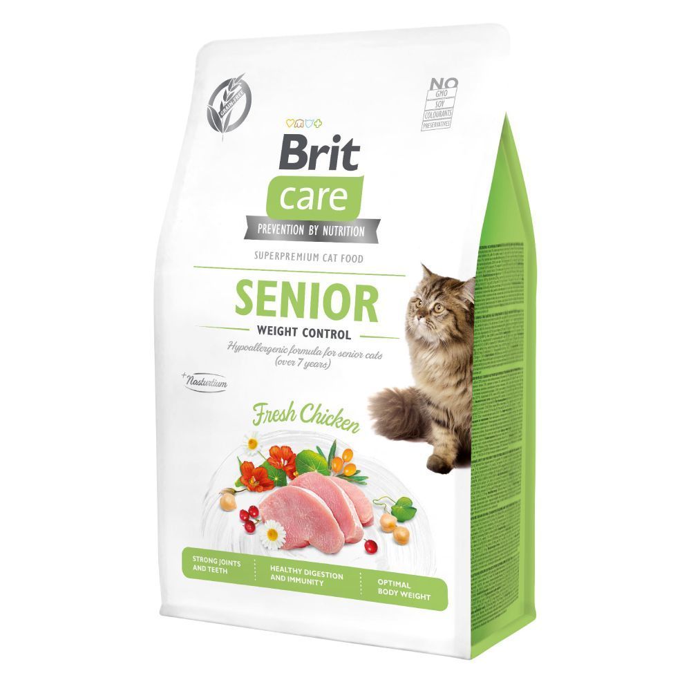 Сухий корм для котів Brit Care Cat GF Senior Weight Control 400 г - курка Сухий корм для котів Brit Care Cat GF Senior Weight Control 400 г - курка