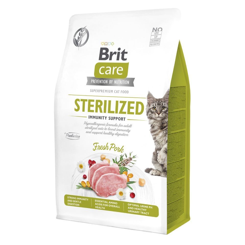Сухий корм для котів Brit Care Cat Grain Free Sterilized Immunity Support 400 г - свинина Сухий корм для котів Brit Care Cat Grain Free Sterilized Immunity Support 400 г - свинина