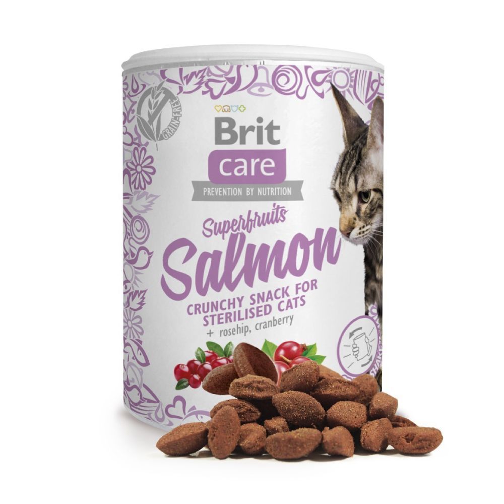 Лакомства для кошек Brit Care Superfruits Salmon 100 г — лосось, шиповник и клюква Лакомства для кошек Brit Care Superfruits Salmon 100 г — лосось, шиповник и клюква
