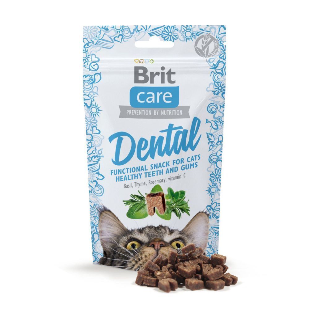 Ласощі для котів Brit Care Dental Snack 50 г - базилік, чебрець, розмарин та вітамін С Ласощі для котів Brit Care Dental Snack 50 г - базилік, чебрець, розмарин та вітамін С