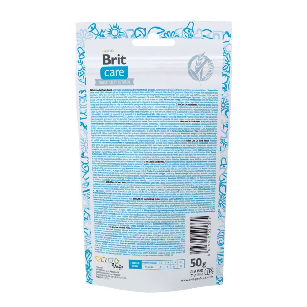 Ласощі для котів Brit Care Dental Snack 50 г - базилік, чебрець, розмарин та вітамін С Ласощі для котів Brit Care Dental Snack 50 г - базилік, чебрець, розмарин та вітамін С