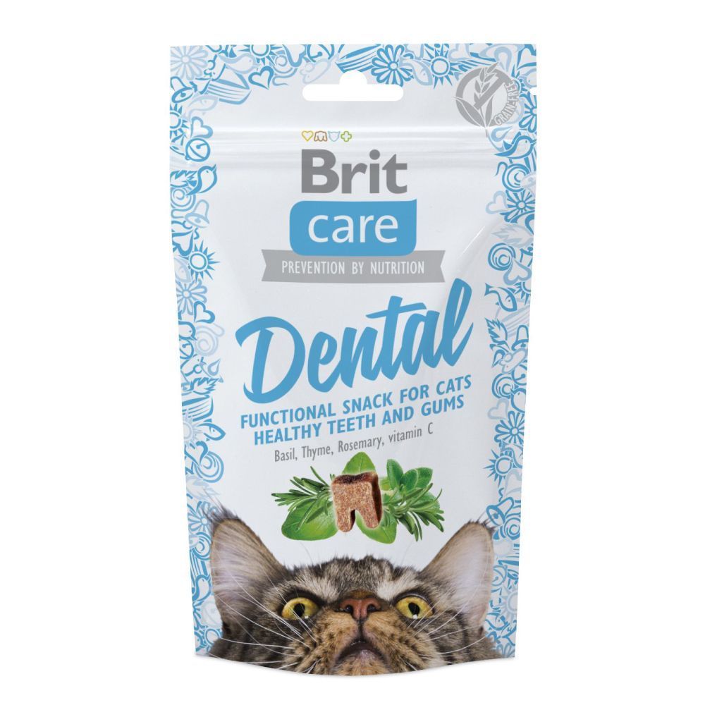Ласощі для котів Brit Care Dental Snack 50 г - базилік, чебрець, розмарин та вітамін С Ласощі для котів Brit Care Dental Snack 50 г - базилік, чебрець, розмарин та вітамін С