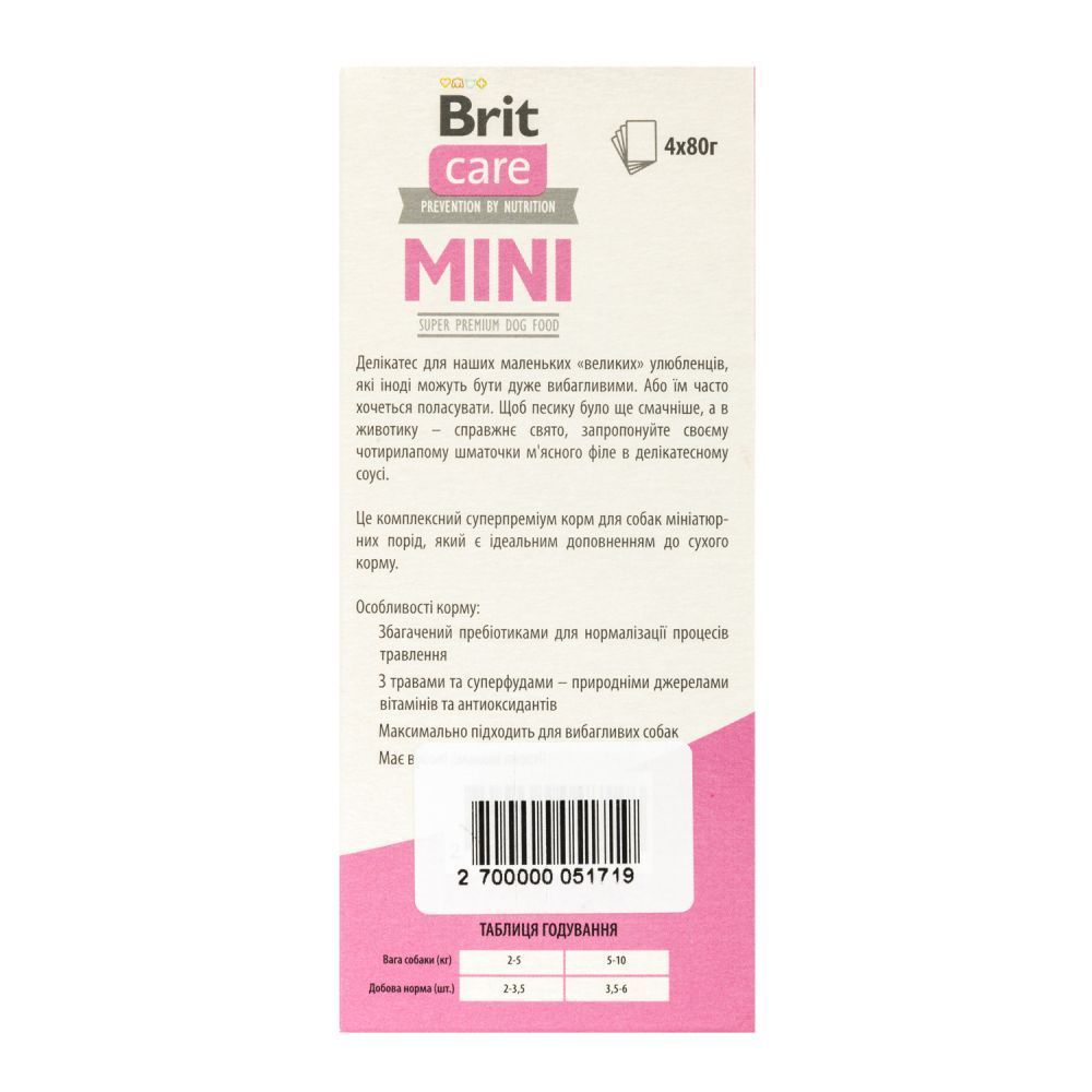 Набір вологого корму для собак Brit Care Mini 3+1 4 шт х 85 г