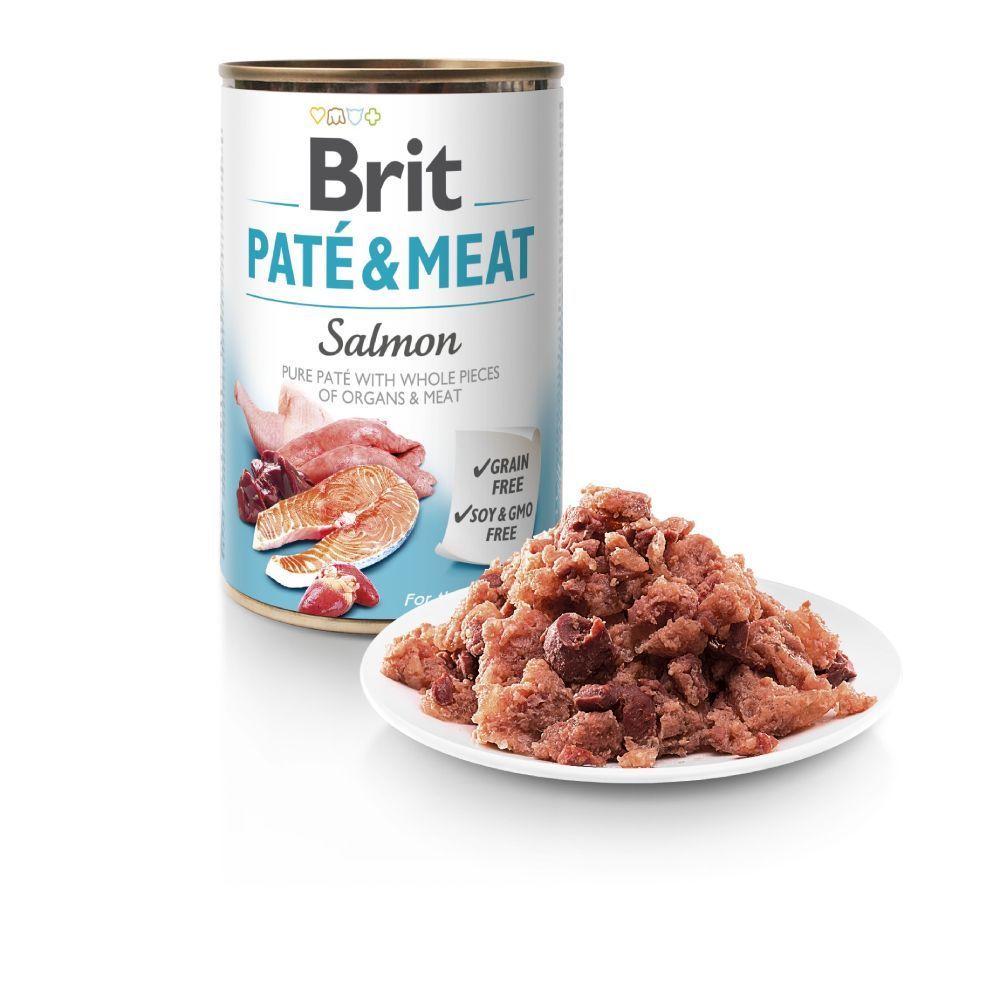 Вологий корм для собак Brit Care Pate and Meat 400 г - лосось