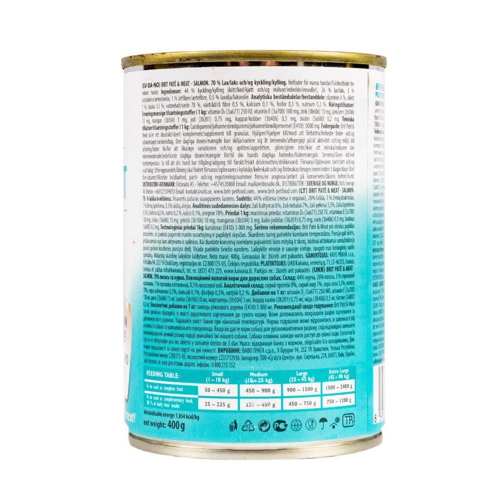 Вологий корм для собак Brit Care Pate and Meat 400 г - лосось