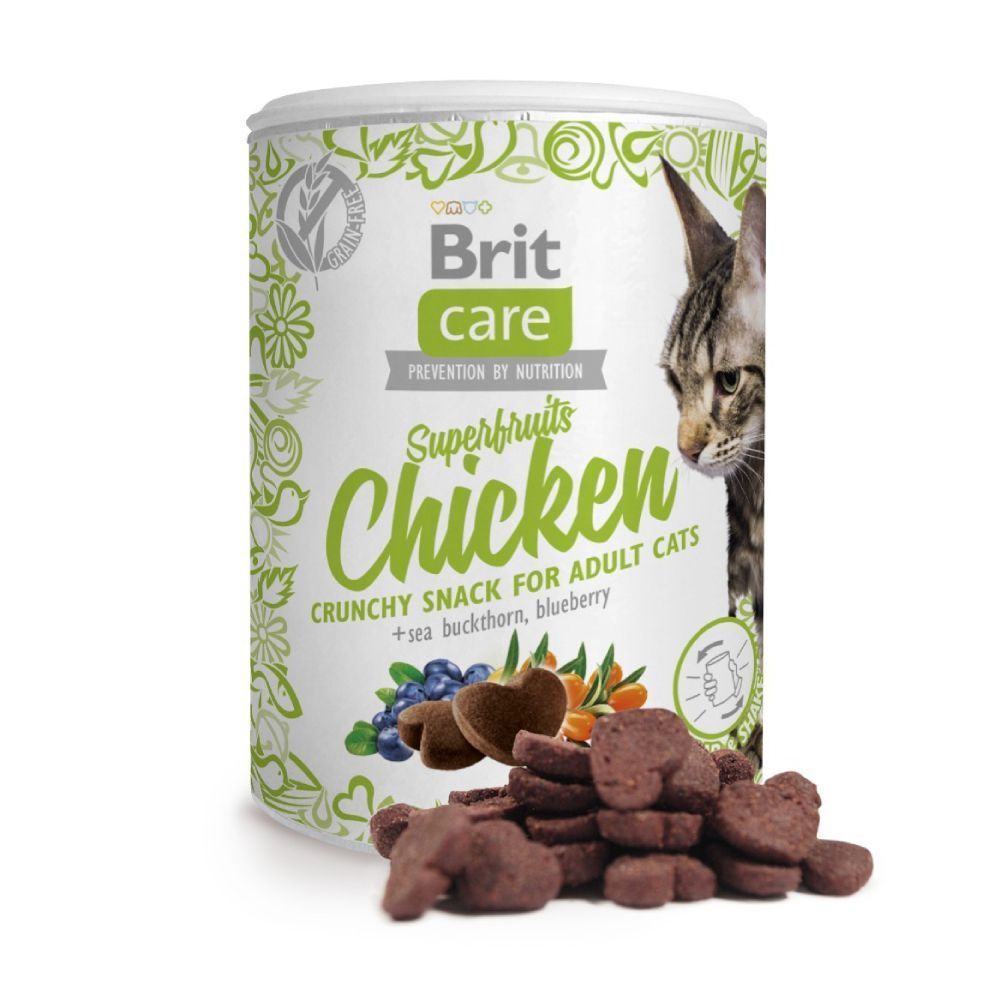 Ласощі для котів Brit Care Superfruits Chicken 100 г - курка, обліпиха і чорниця Ласощі для котів Brit Care Superfruits Chicken 100 г - курка, обліпиха і чорниця