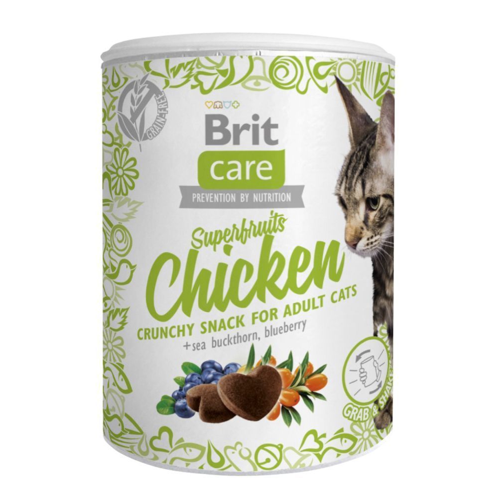 Ласощі для котів Brit Care Superfruits Chicken 100 г - курка, обліпиха і чорниця Ласощі для котів Brit Care Superfruits Chicken 100 г - курка, обліпиха і чорниця
