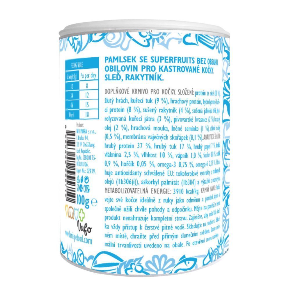 Ласощі для котів Brit Care Superfruits Herring 100 г - оселедець Ласощі для котів Brit Care Superfruits Herring 100 г - оселедець