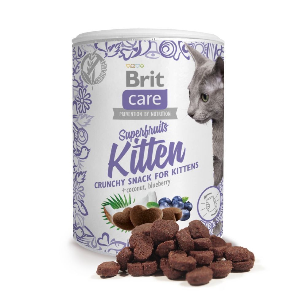 Ласощі для кошенят Brit Care Superfruits Kitten 100 г - курка, кокос і чорниця Ласощі для кошенят Brit Care Superfruits Kitten 100 г - курка, кокос і чорниця