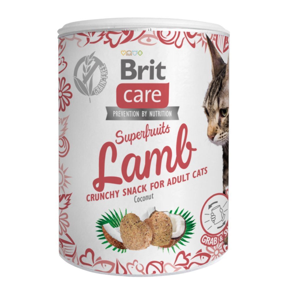 Ласощі для котів Brit Care Superfruits Lamb 100 г - ягня Ласощі для котів Brit Care Superfruits Lamb 100 г - ягня