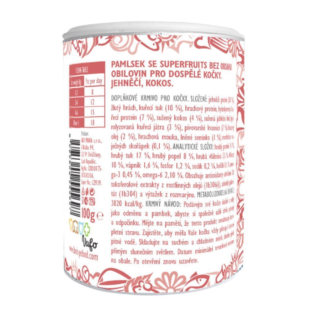 Ласощі для котів Brit Care Superfruits Lamb 100 г - ягня Ласощі для котів Brit Care Superfruits Lamb 100 г - ягня