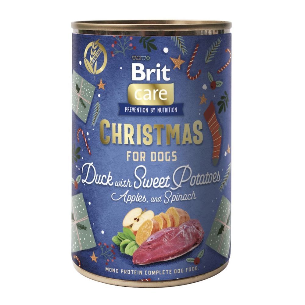 Набір вологого корму для собак Brit Mono Protein Christmas 4 шт х 400 г - асорті