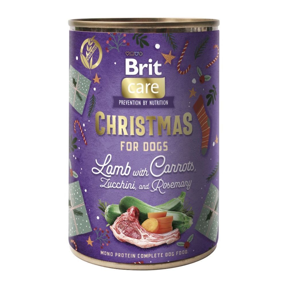 Набір вологого корму для собак Brit Mono Protein Christmas 4 шт х 400 г - асорті