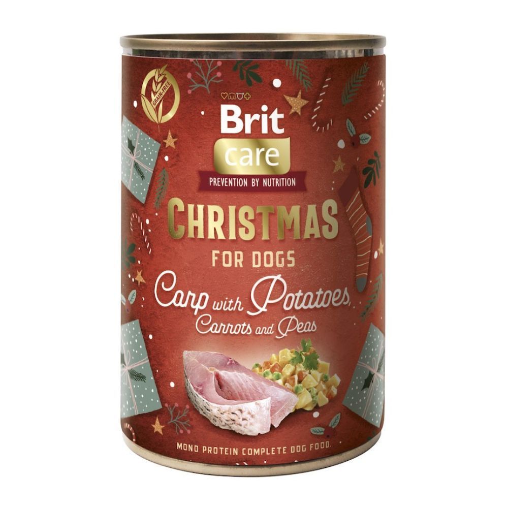Набір вологого корму для собак Brit Mono Protein Christmas 4 шт х 400 г - асорті