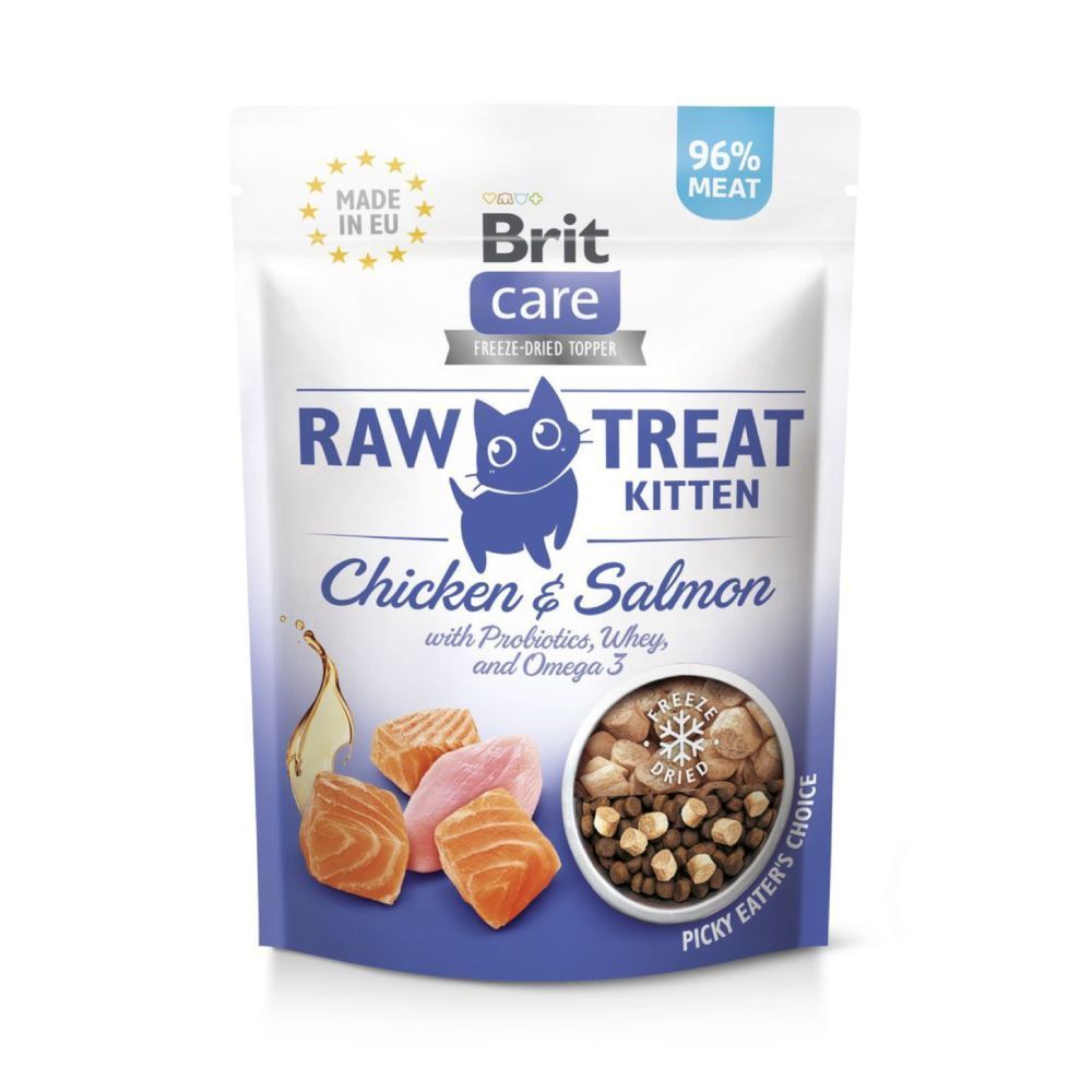 Ласощі для кошенят Brit Raw Treat Kitten 40 г - курка та лосось Ласощі для кошенят Brit Raw Treat Kitten 40 г - курка та лосось