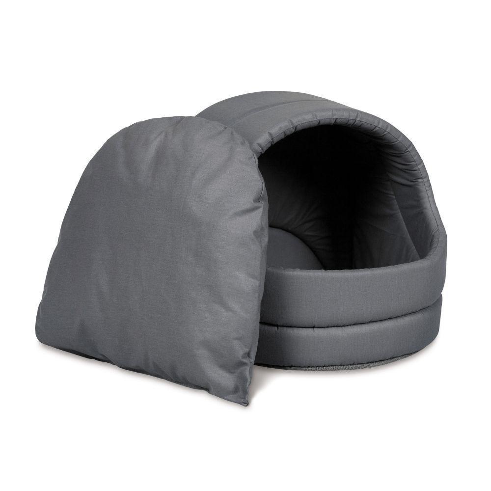 Priroda Comfort домик-лежак для собак 39х38х35 см - серый