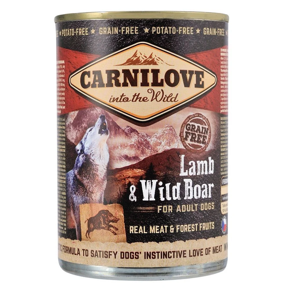 Вологий корм для собак Carnilove Grain Free Adult 400 г - ягня та кабан Вологий корм для собак Carnilove Grain Free Adult 400 г - ягня та кабан