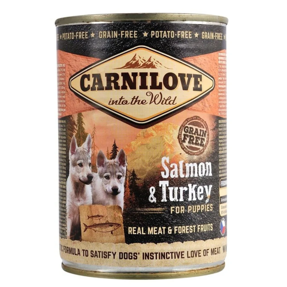 Вологий корм для цуценят Carnilove Grain Free Puppy 400 г - лосось та індичка Вологий корм для цуценят Carnilove Grain Free Puppy 400 г - лосось та індичка