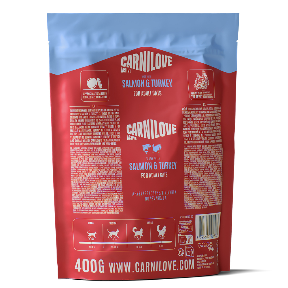 Сухий корм для котів Carnilove Active 400 г - лосось та індичка Сухий корм для котів Carnilove Active 400 г - лосось та індичка