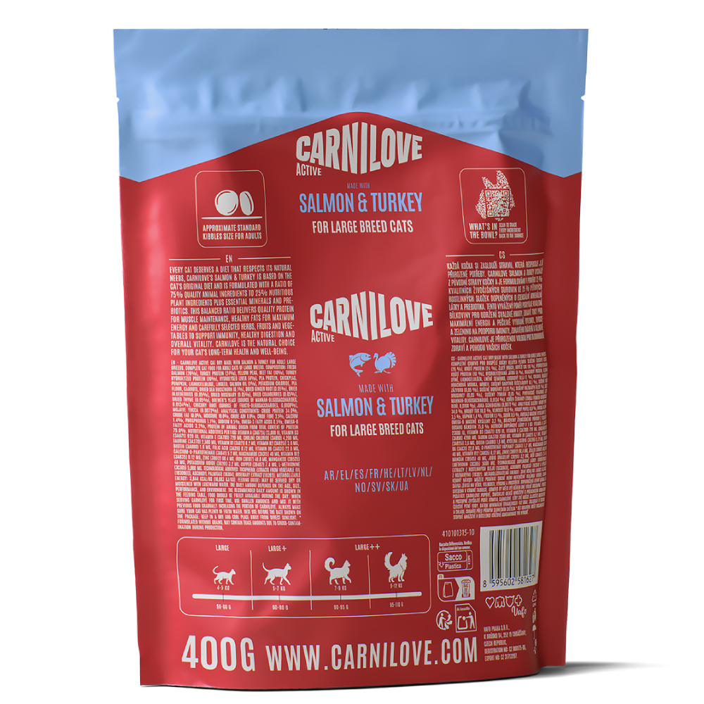 Сухий корм для котів Carnilove Active Large Breed 400 г - лосось та індичка Сухий корм для котів Carnilove Active Large Breed 400 г - лосось та індичка