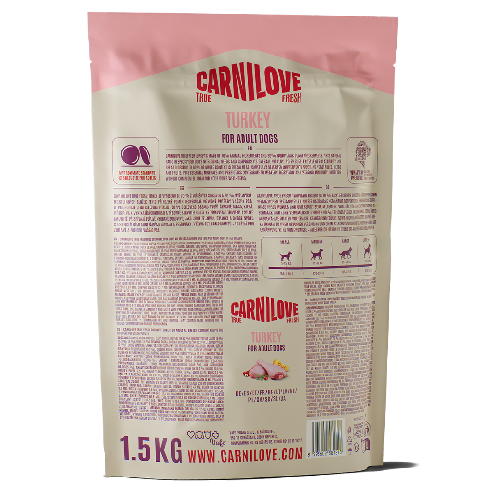 Сухой корм для собак Carnilove True Fresh Adult - индейка