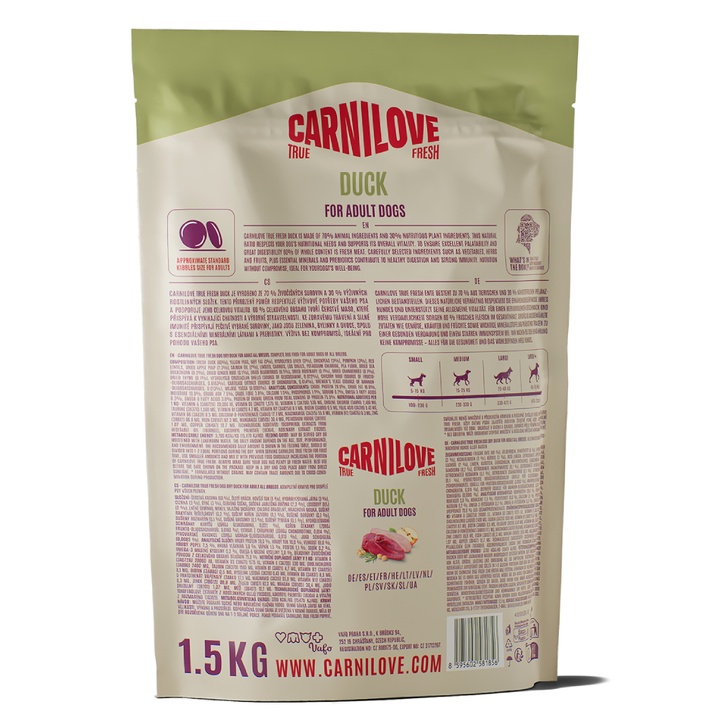 Сухой корм для собак Carnilove True Fresh Adult - утка