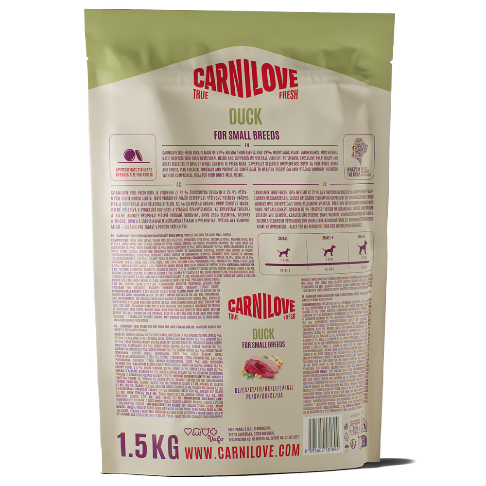 copy_Сухой корм для собак Carnilove True Fresh Small Breed Adult - утка