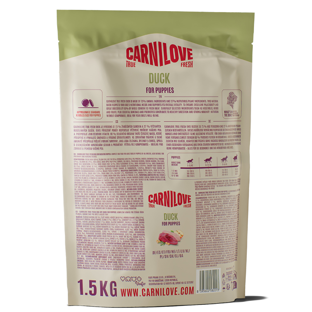 copy_Сухой корм для щенков Carnilove True Fresh Puppy 1,5 кг - утка