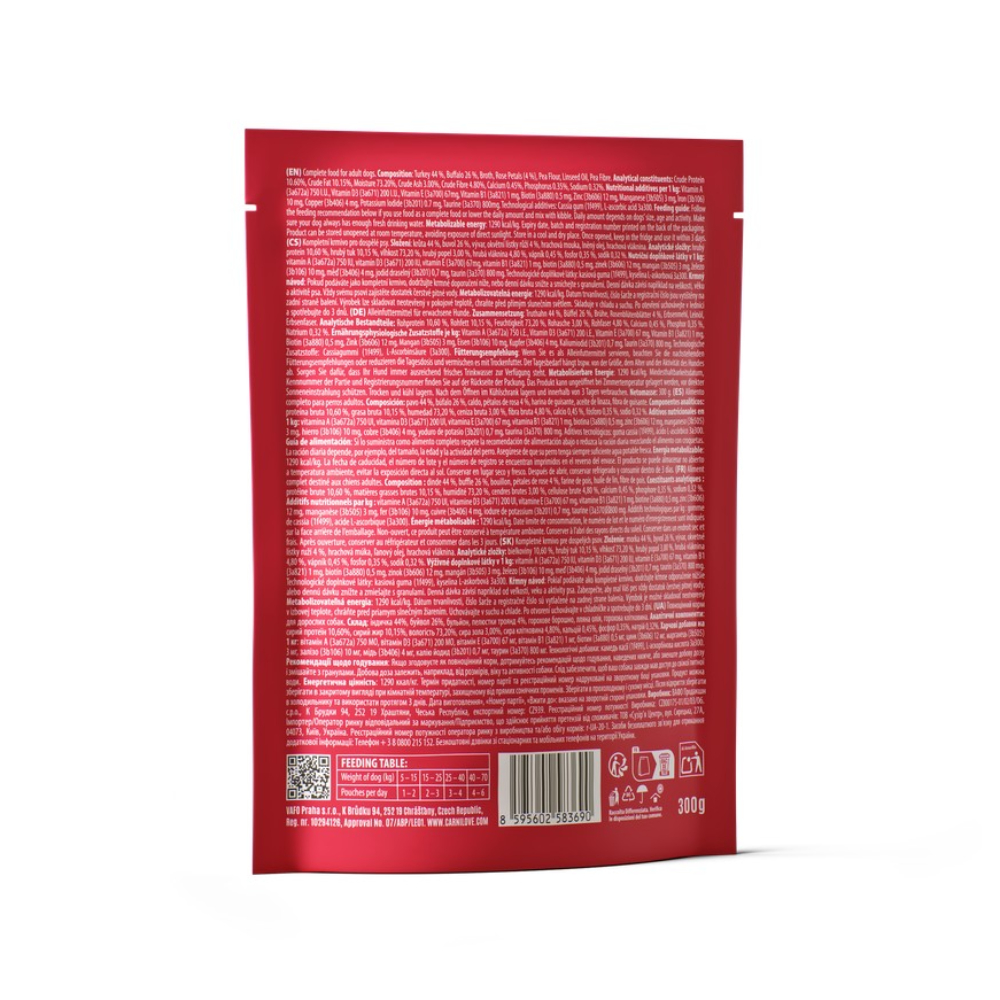 Вологий корм для собак Carnilove Adult Pate 300 г - індичка, буйвол та троянда