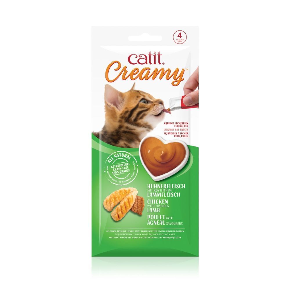 Ласощі для котів Catit Creamy Chicken & Lamb 4х10 г - курка та ягня Ласощі для котів Catit Creamy Chicken & Lamb 4х10 г - курка та ягня