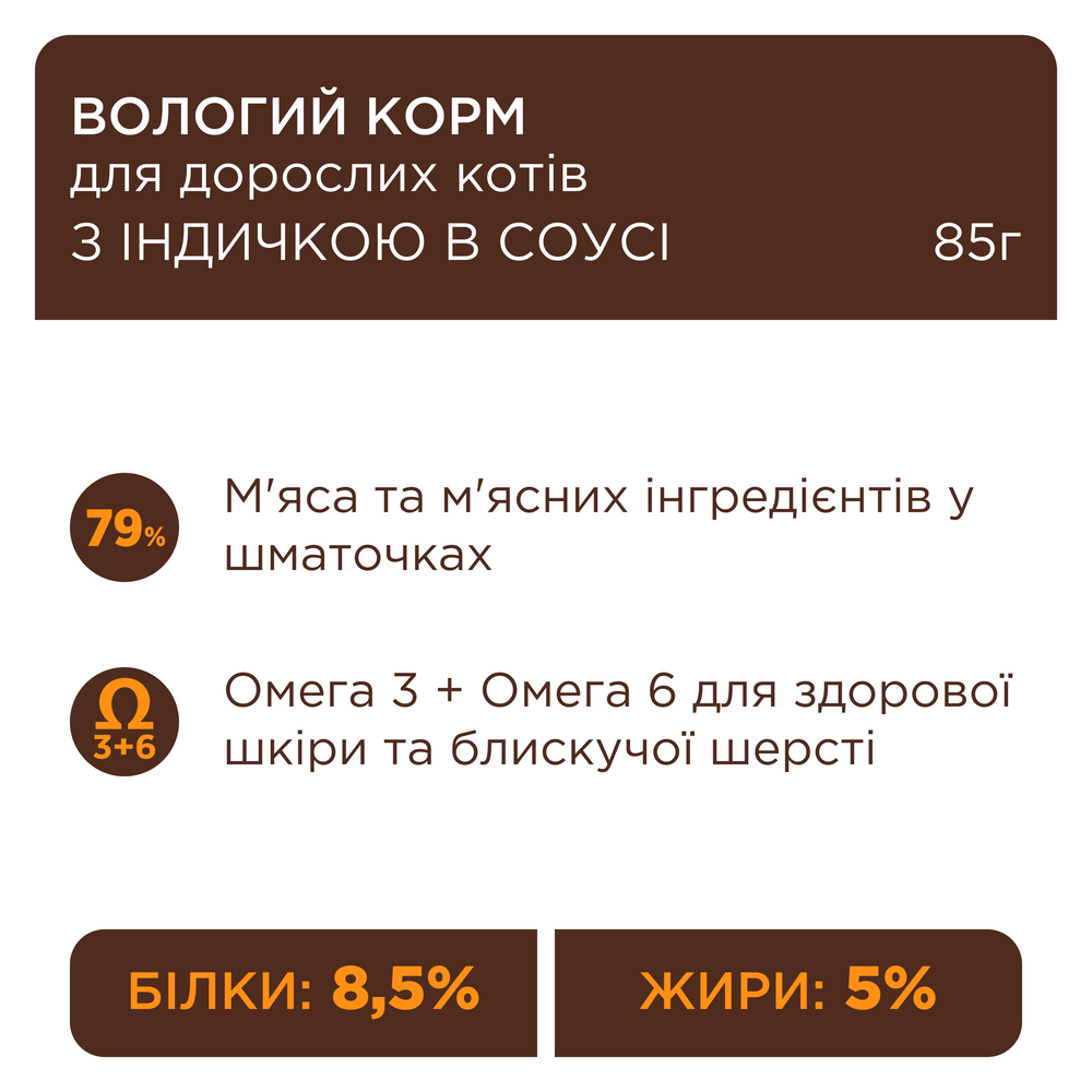 Набір вологого корму для котів Club 4 Paws Premium Gravy 18+6 шт х 85 г - індичка