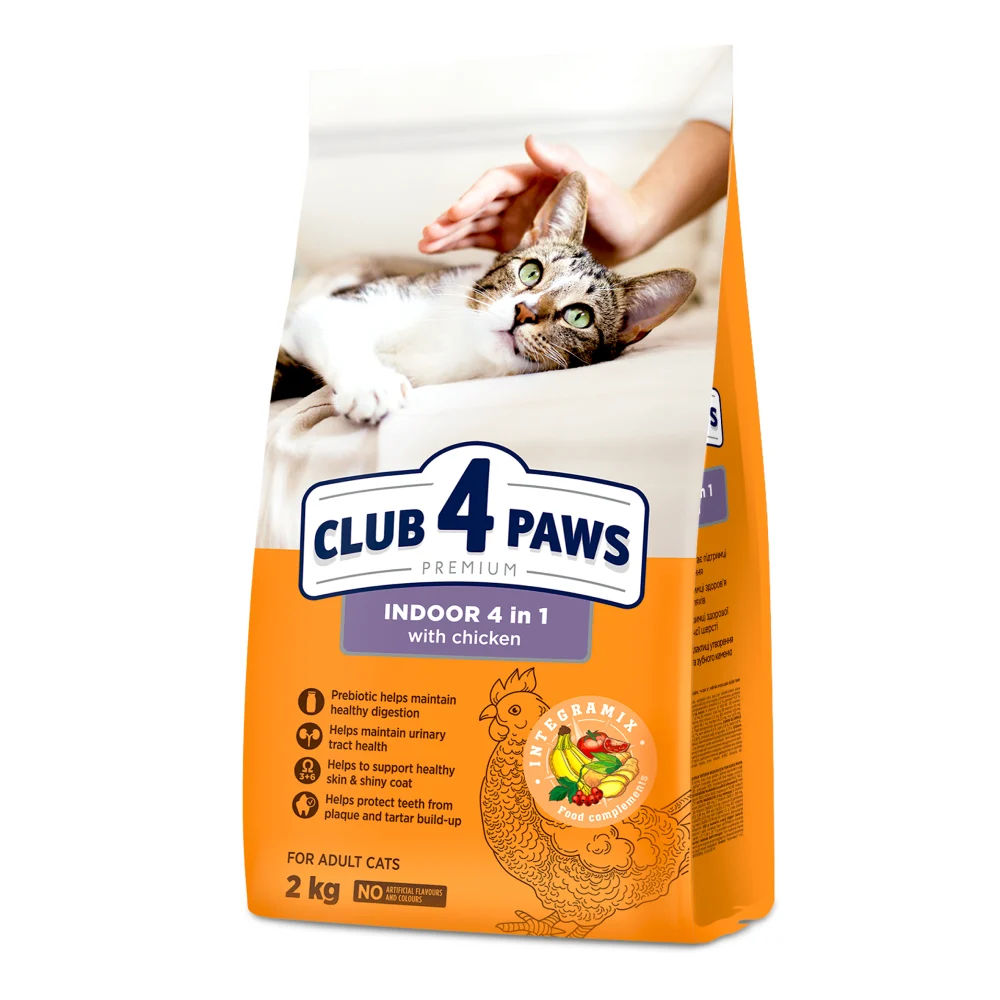 Сухой корм для кошек Club 4 Paws Premium Indoor 4 in 1 2 кг - курица Сухой корм для кошек Club 4 Paws Premium Indoor 4 in 1 2 кг - курица