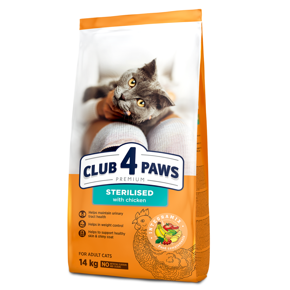 Сухий корм для котів Club 4 Paws Premium Sterilised 14 кг - курка Сухий корм для котів Club 4 Paws Premium Sterilised 14 кг - курка
