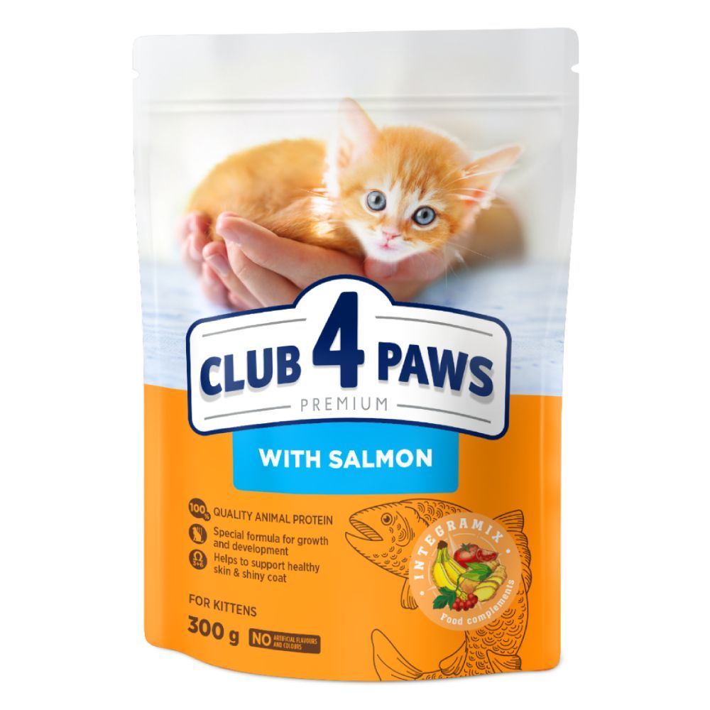 Club 4 Paws Premium сухой корм для котят 300 г - лосось