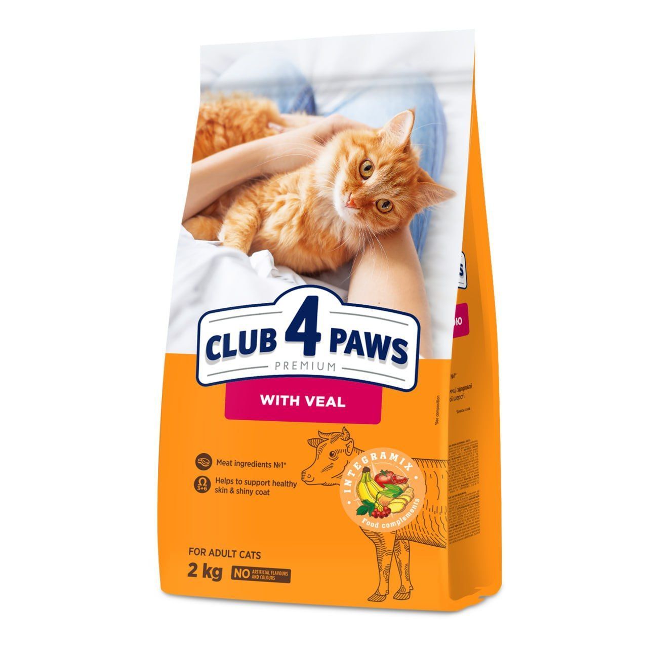Сухой корм для кошек Club 4 Paws Premium 2 кг - телятина