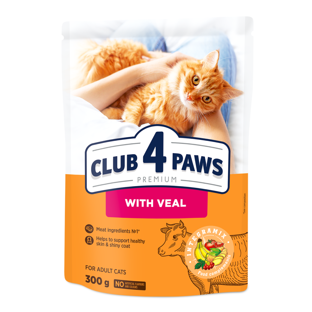 Сухий корм для котів Club 4 Paws Premium 300 г - телятина Сухий корм для котів Club 4 Paws Premium 300 г - телятина