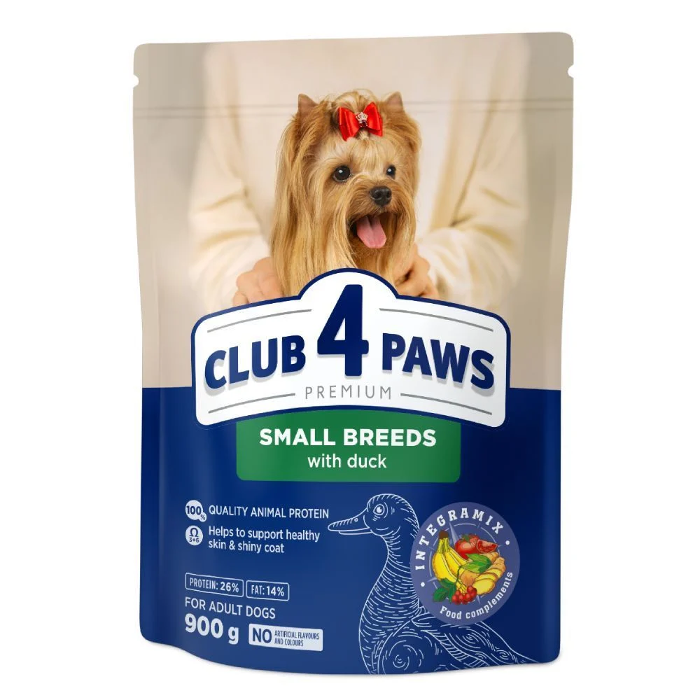 Cухий корм для собак Club 4 Paws Premium Small Breeds 900 г - качка
