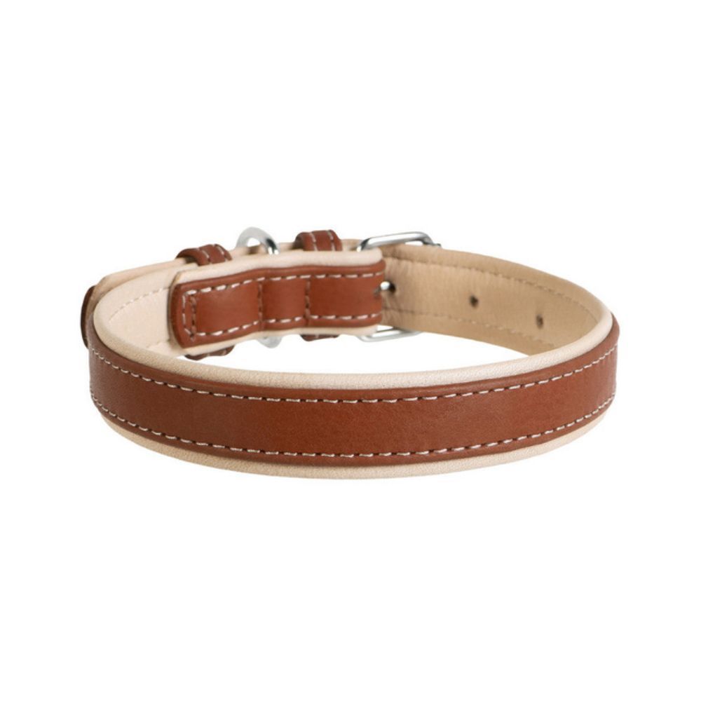 Collar Soft кожаный ошейник для собак 46-60 см - коричневый