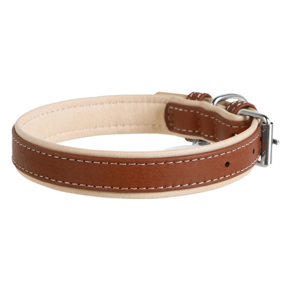Collar Soft кожаный ошейник для собак 46-60 см - коричневый