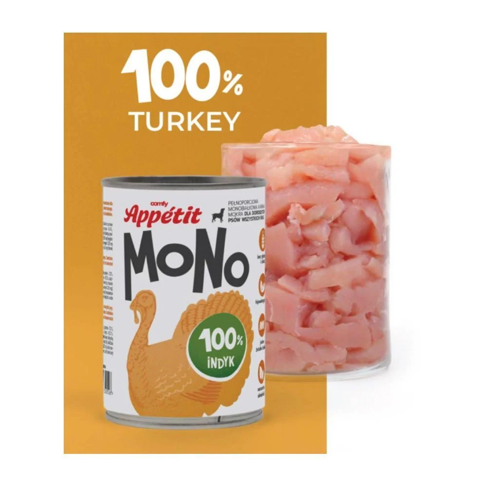 Вологий корм для собак Comfy Appetit Mono 400 г - індичка