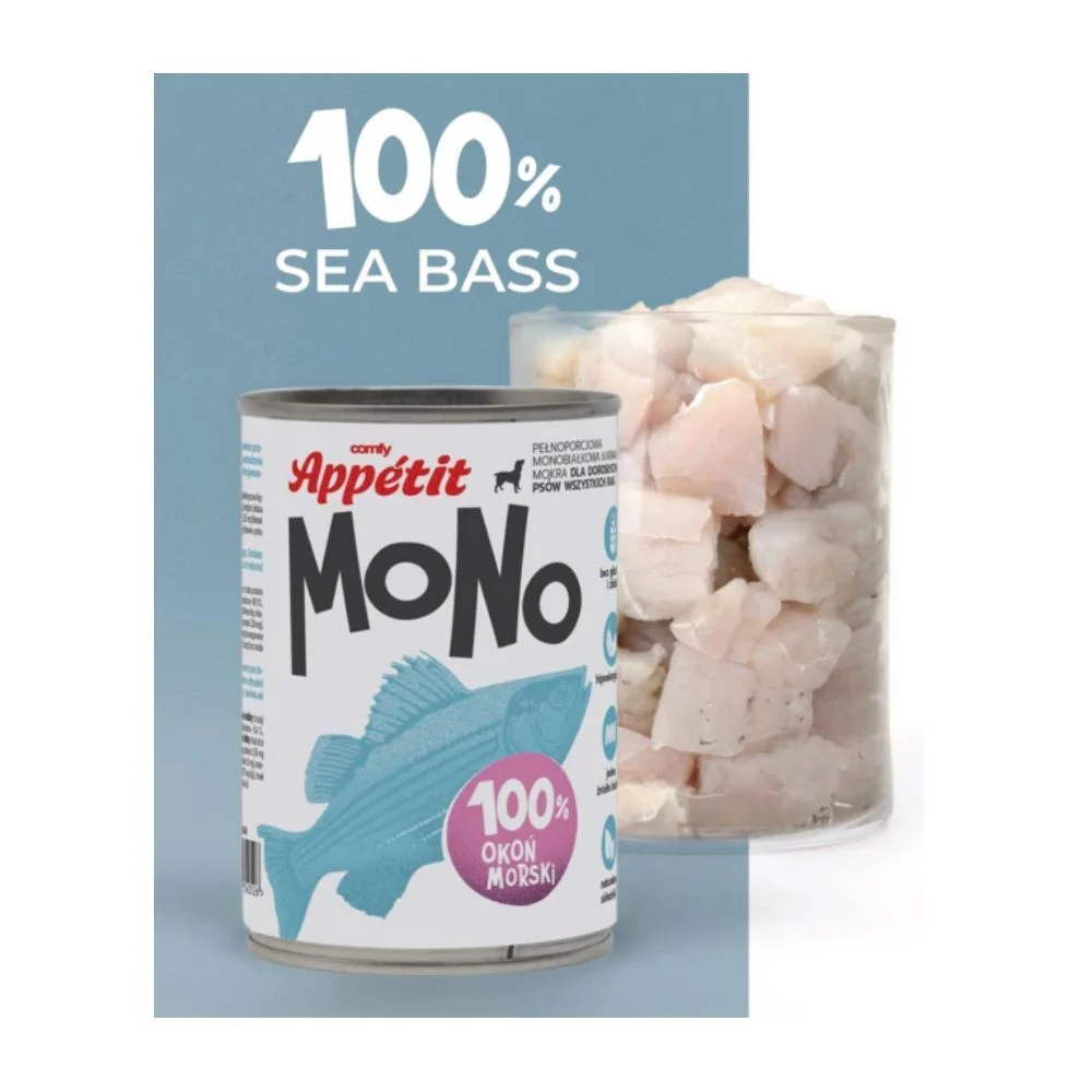 Вологий корм для собак Comfy Appetit Mono 400 г - морський окунь