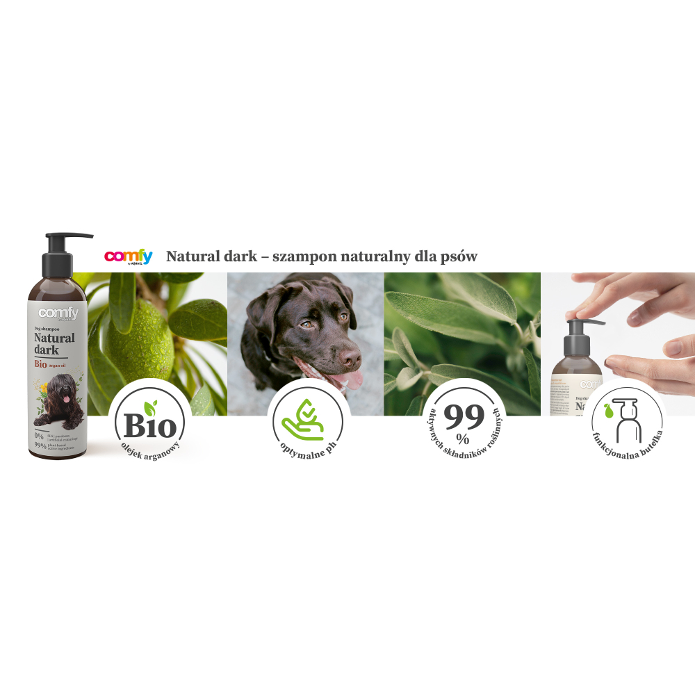 Шампунь для собак Comfy Natural Dark 250 мл - арганова олія Шампунь для собак Comfy Natural Dark 250 мл - арганова олія