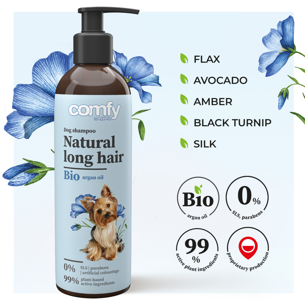 Шампунь для собак Comfy Natural Long Hair 250 мл - арганова олія Шампунь для собак Comfy Natural Long Hair 250 мл - арганова олія