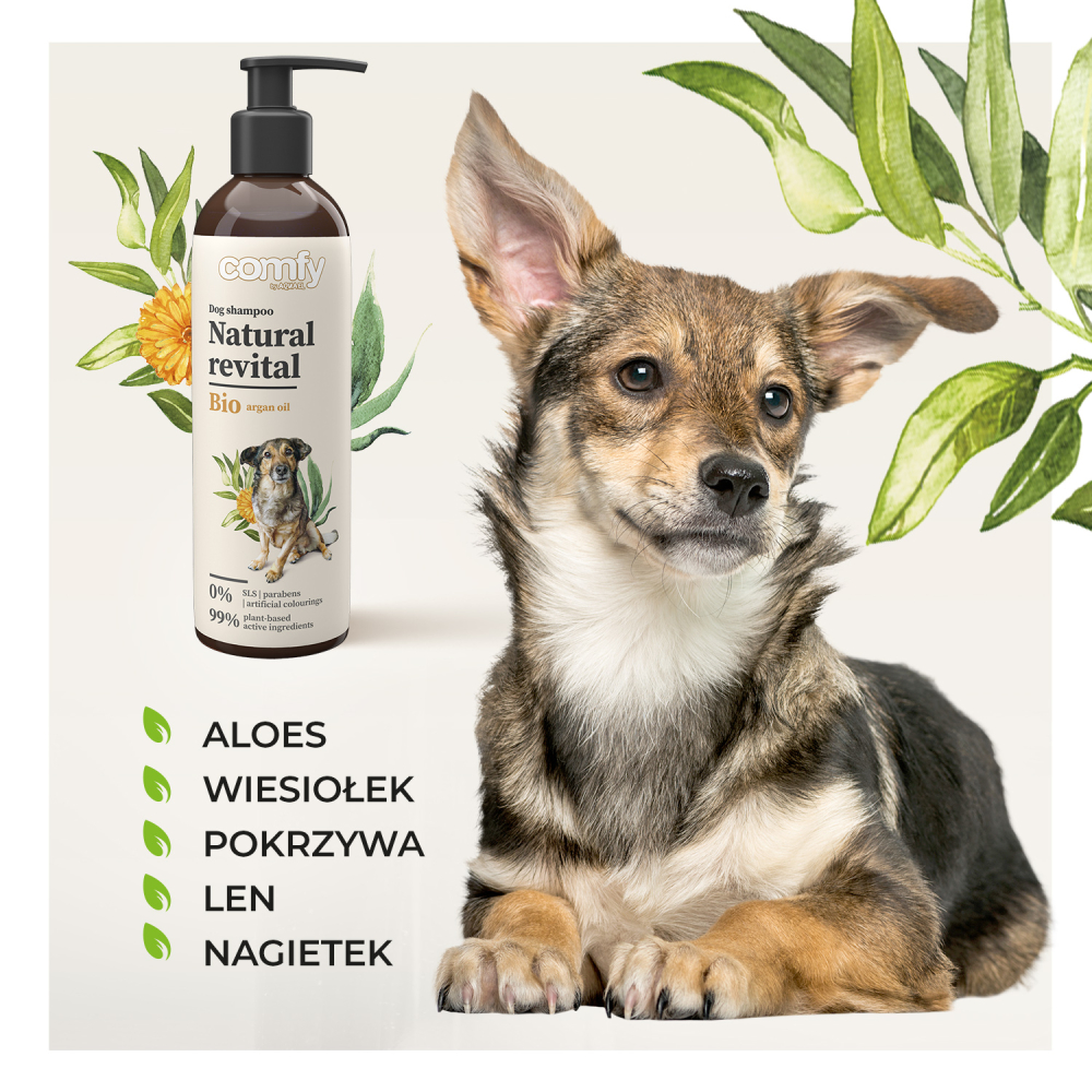 Шампунь для собак Comfy Natural Revital 250 мл - арганова олія Шампунь для собак Comfy Natural Revital 250 мл - арганова олія