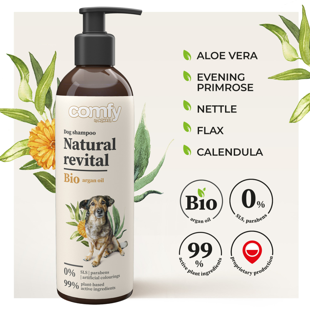 Шампунь для собак Comfy Natural Revital 250 мл - арганова олія Шампунь для собак Comfy Natural Revital 250 мл - арганова олія