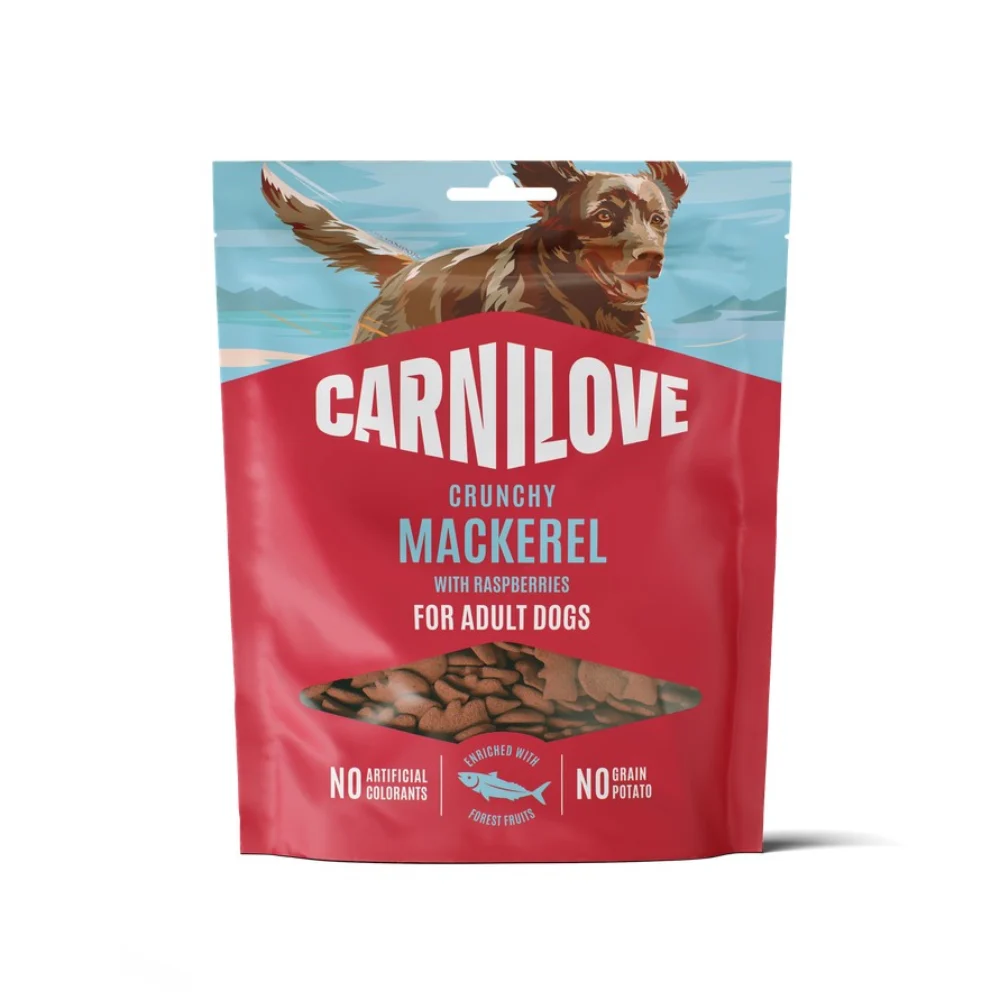 Ласощі для собак Carnilove Crunchy Snack Adult 200 г - скумбрія та малина Ласощі для собак Carnilove Crunchy Snack Adult 200 г - скумбрія та малина
