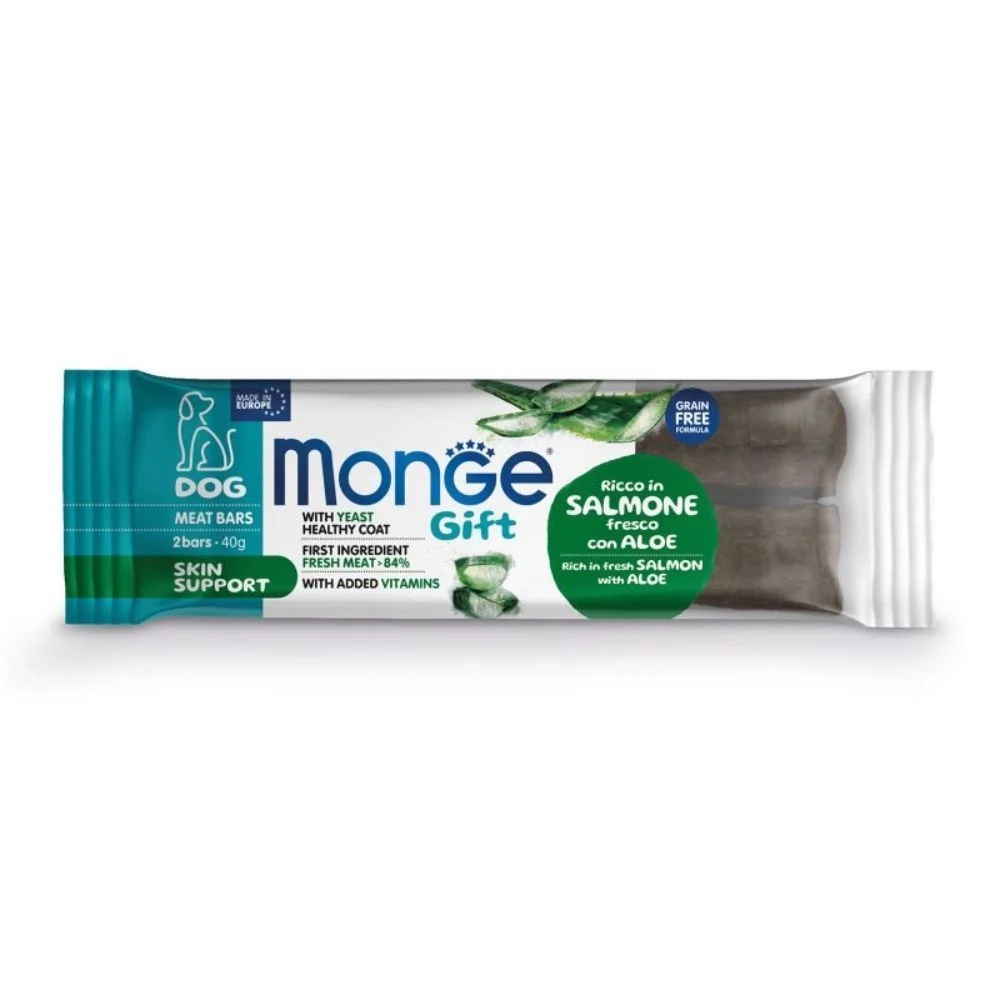 Ласощі для собак Monge Gift Skin Support 40 г - лосось та алое Ласощі для собак Monge Gift Skin Support 40 г - лосось та алое