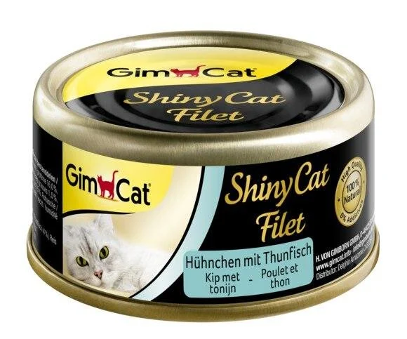 Вологий корм для котів GimCat Shiny Cat Filet 70 г (курка та тунець)